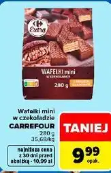 Carrefour Wafelki mini w czekoladzie Carrefour Extra oferta