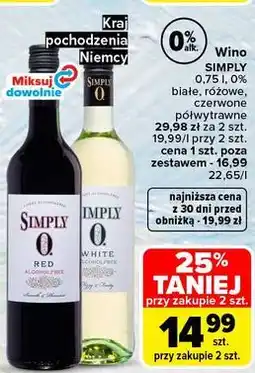 Carrefour Market Bezalkoholowe Wino Simply oferta