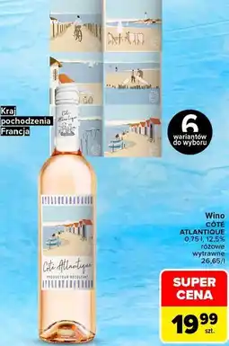 Carrefour Market Wino CÔTÉ ATLANTIQUE różowe wytrawne oferta