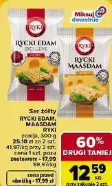 Carrefour Market Ser żółty RYCKI EDAM, MAASDAM RYKI porcja oferta