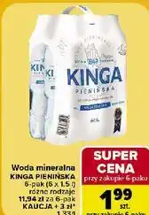 Carrefour Market Woda mineralna Kinga Pienińska oferta