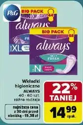 Carrefour Market Wkładki higieniczne Always oferta