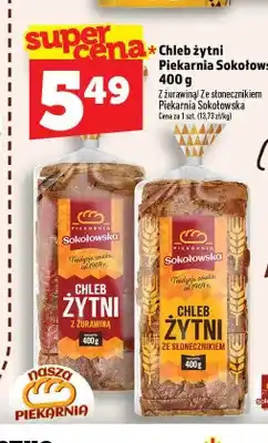 Topaz Chleb żytni z żurawiną Piekarnia Sokołowska oferta