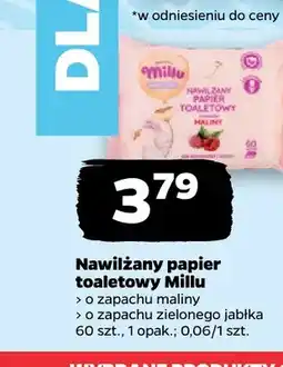 Netto Nawilżany papier toaletowy Millu o zapachu maliny oferta