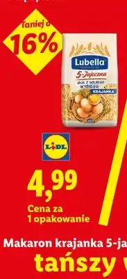 Lidl Makaron krajanka 5-jajeczna Lubella oferta