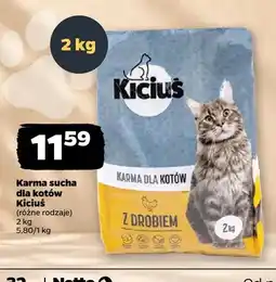 Netto Karma sucha dla kotów Kiciuś z drobiem oferta
