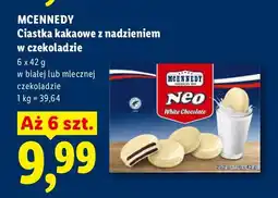 Lidl Ciastka kakaowe z nadzieniem w białej czekoladzie Mcennedy 6-pak oferta