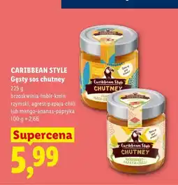 Lidl Gęsty sos chutney CARIBBEAN STYLE brzoskwinia-imbir-kmin rzymski oferta