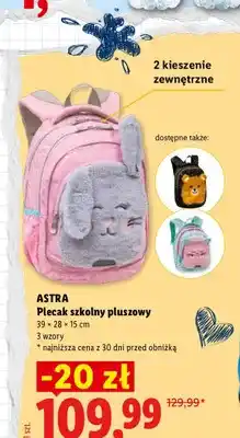 Lidl Plecak szkolny pluszowy Astra oferta