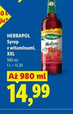 Lidl Syrop z witaminami malina Herbapol XXL oferta