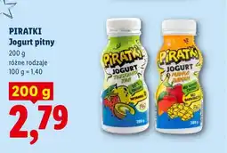 Lidl Jogurt pitny truskawka kiwi Pilos Piratki oferta