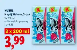 Lidl Napój Waterrr Kubuś 3-pak malinowy oferta