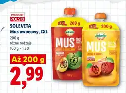 Lidl Mus owocowy Solevita XXL jabłko brzoskwinia oferta