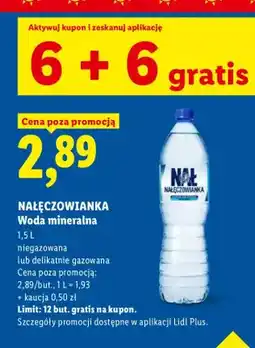 Lidl Woda mineralna niegazowana Nałęczowianka oferta