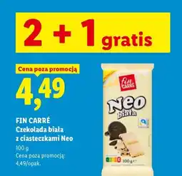 Lidl Czekolada biała z ciasteczkami Neo Fin Carré oferta