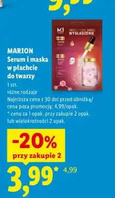 Lidl Serum i maska w płachcie do twarzy Marion oferta
