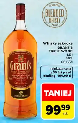 Carrefour Market Whisky szkocka GRANT'S TRIPLE WOOD oferta