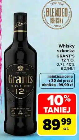 Carrefour Market Whisky szkocka GRANT'S 12 Y.O. oferta