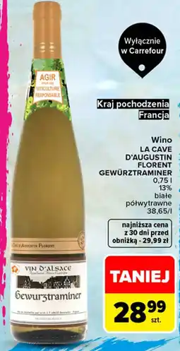 Carrefour Market Wino LA CAVE D'AUGUSTIN FLORENT Gewürztraminer oferta