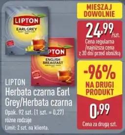 ALDI Lipton Herbata czarna Earl Grey/Herbata czarna oferta
