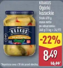 ALDI Ogórki kozackie oferta