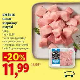 Lidl RZEŹNIK Gulasz wieprzowy z szynki oferta