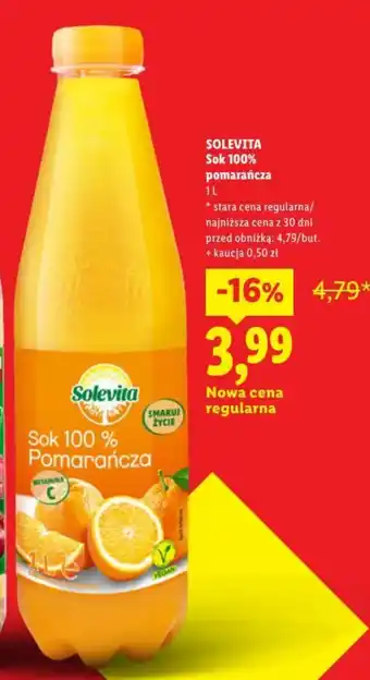 Lidl Sok 100 % Pomarańcza oferta