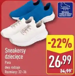 ALDI Sneakersy dziecięce oferta
