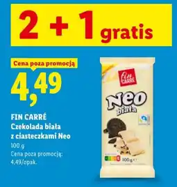 Lidl FIN CARRÉ Czekolada biała z ciasteczkami Neo oferta