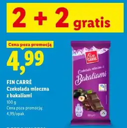 Lidl FIN CARRÉ Czekolada mleczna z bakaliami oferta