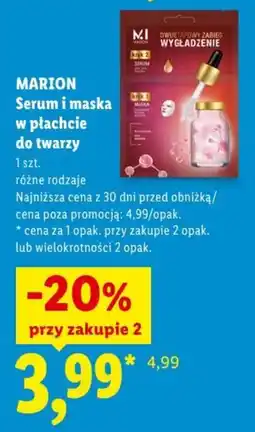Lidl MARION Serum i maska w płachcie do twarzy oferta