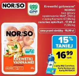 Carrefour Krewetki gotowane NORSO oferta