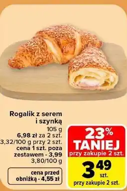 Carrefour Rogalik z serem i szynką oferta
