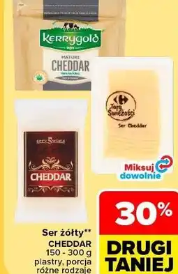 Carrefour Ser żółty CHEDDAR plastry, porcja oferta