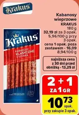 Carrefour Kabanosy wieprzowe Krakus oferta