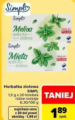 Carrefour Herbatka ziołowa Simpl oferta