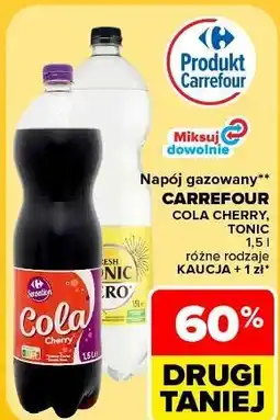 Carrefour Napój gazowany Carrefour Cola Cherry, Tonic oferta