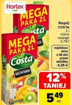 Carrefour Napój Costa różne rodzaje oferta