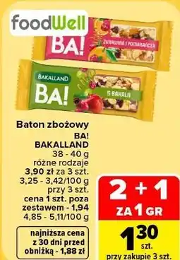Carrefour Baton zbożowy BA! Bakalland oferta