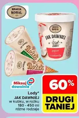 Carrefour Lody Jak Dawniej w kubku, w rożku oferta