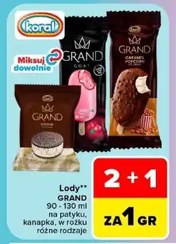 Carrefour Lody Grand na patyku, kanapka, w rożku oferta