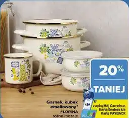 Carrefour Garnek, kubek emaliowany Florina oferta