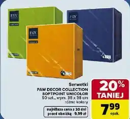 Carrefour Serwetki PAW DECOR COLLECTION SOFTPOINT UNICOLOR oferta