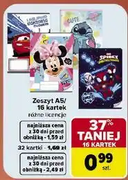 Carrefour Zeszyt A5/ 16 kartek różne licencje oferta