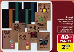 Carrefour Zeszyt tematyczny A5/ 58 - 60 kartek różne rodzaje oferta