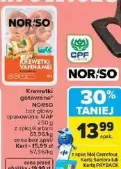 Carrefour Krewetki gotowane NORSO oferta