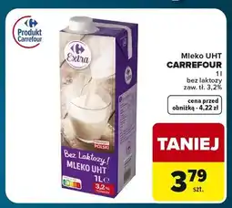 Globi Mleko UHT bez laktozy Carrefour Extra 3,2% oferta