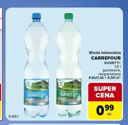 Carrefour Express Woda mineralna gazowana Carrefour Sudety+ oferta