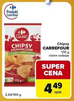 Carrefour Express Chipsy ziemniaczane o smaku paprykowym Carrefour Classic oferta