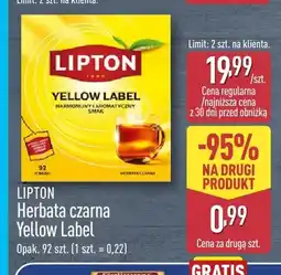 ALDI Herbata czarna Lipton Yellow Label oferta